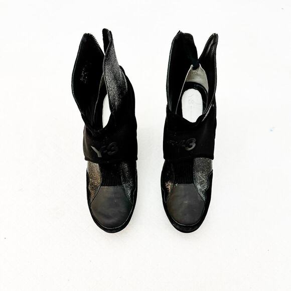 Y3 Yohji Yamamoto x Adidas High Top Black Wedge Sneaker Heels Size 5 - Picture 1 of 5